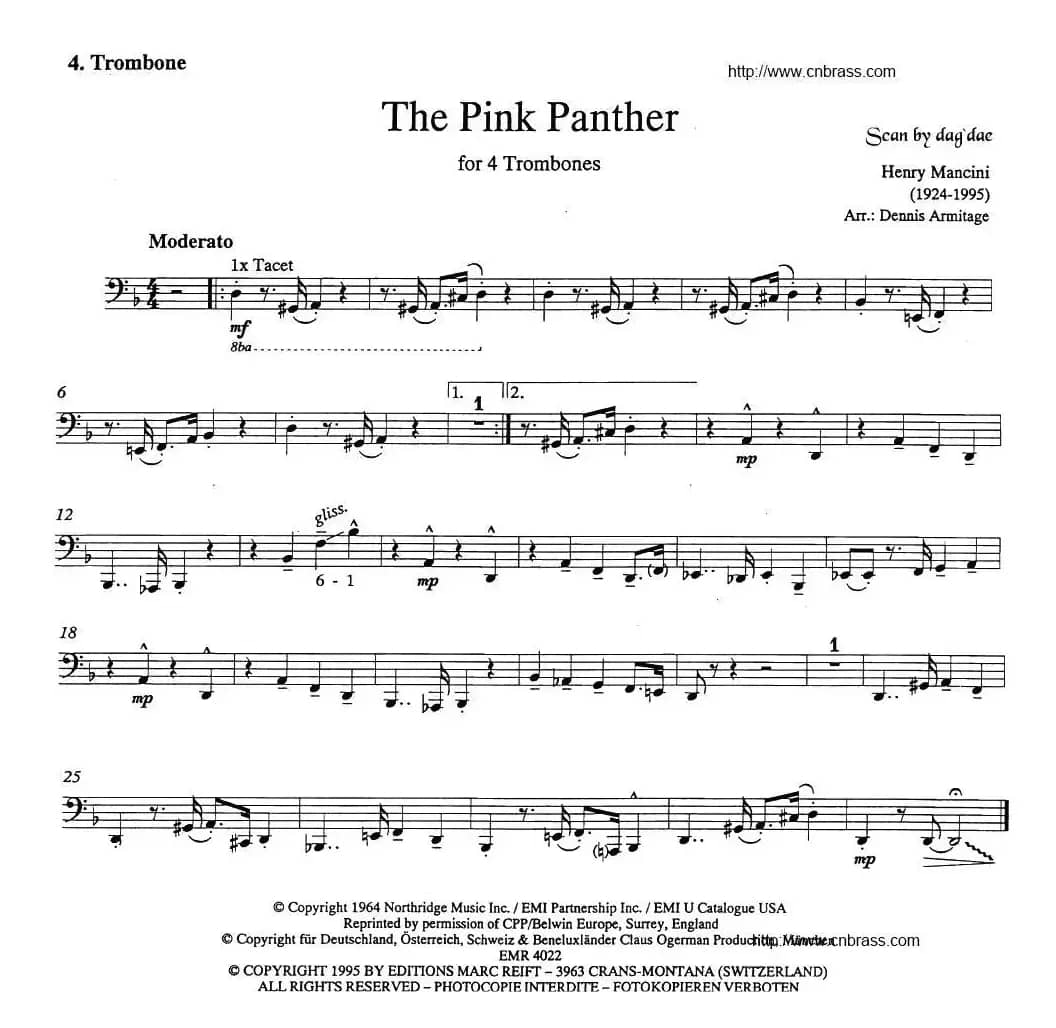 The Pink Panther（《粉红豹》长号四重奏）