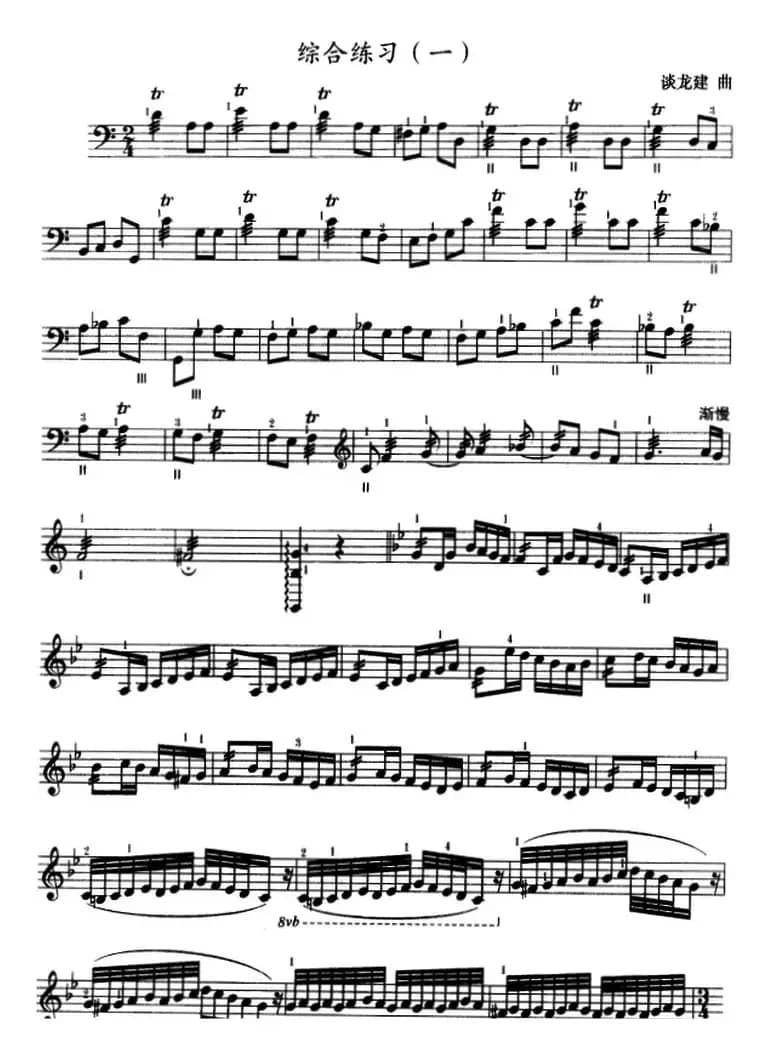 三弦综合练习曲（五线谱）