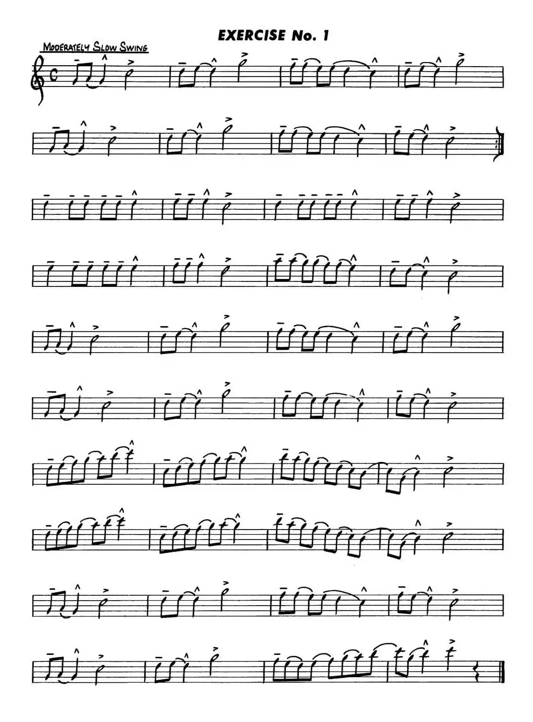 Basic Jazz Conception for saxophone（EXERCISE No.1）