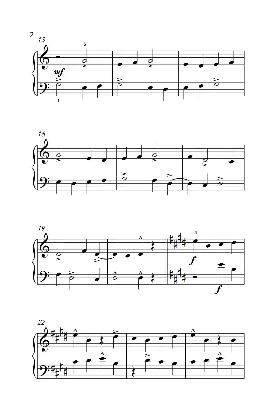 重音（巴托克 小宇宙 钢琴教程 2）