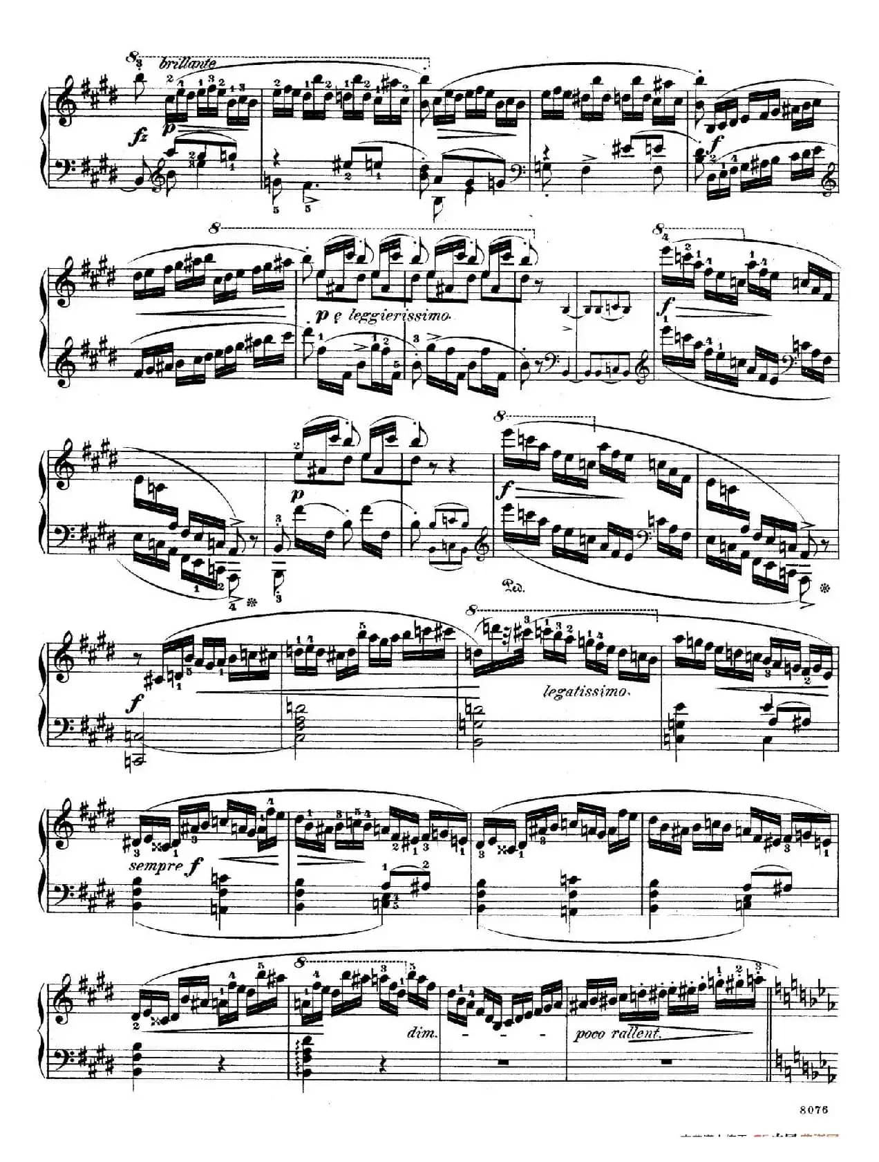 e小调第一钢琴协奏曲 Op.11((钢琴独奏版·第三乐章)