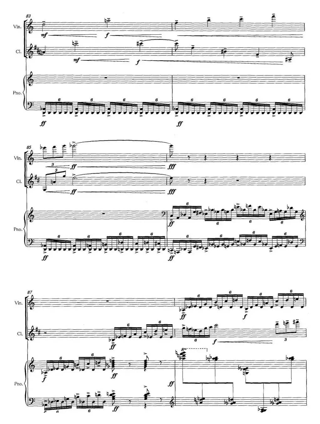 春醒（为小提琴，单簧管和钢琴而作）