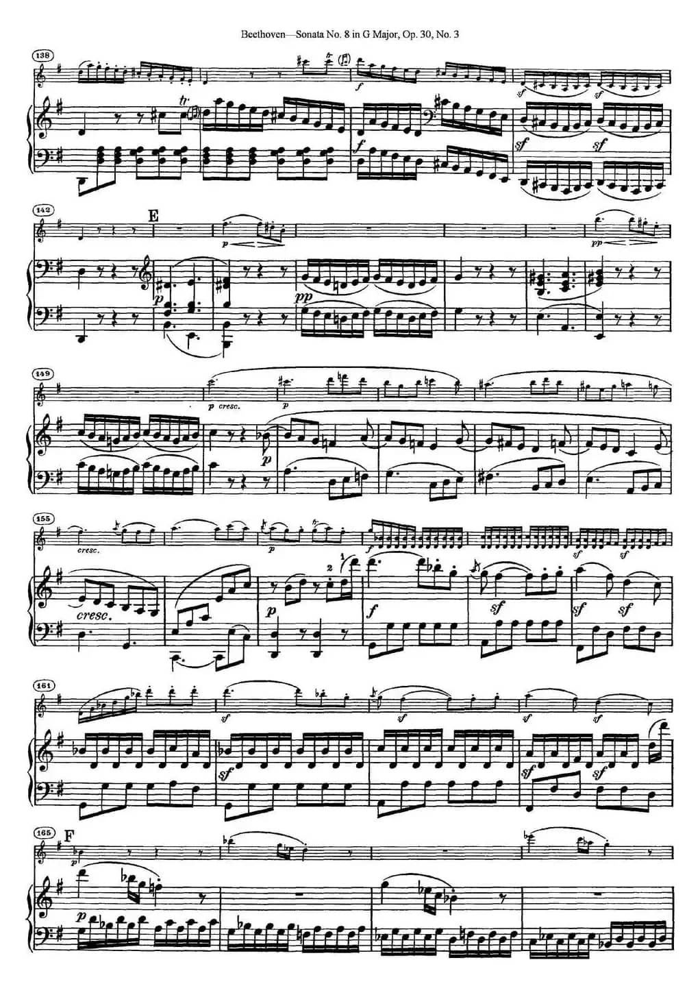Violin Sonata No.8 in G Major Op.30 No.3（小提琴+钢琴伴奏）