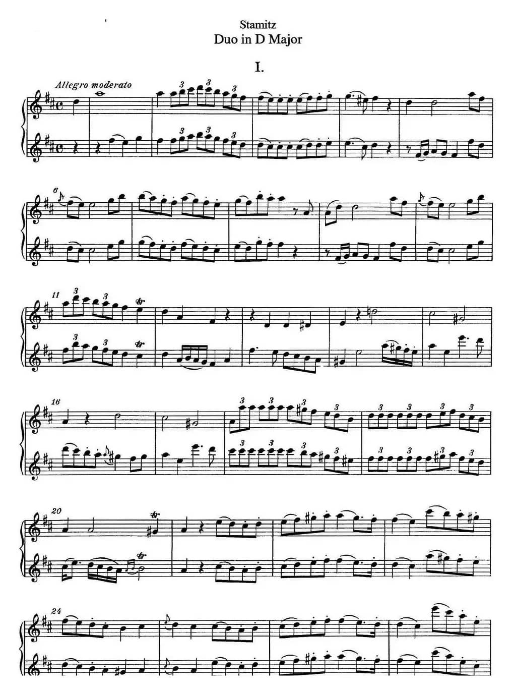 斯塔米茨D大调长笛二重奏