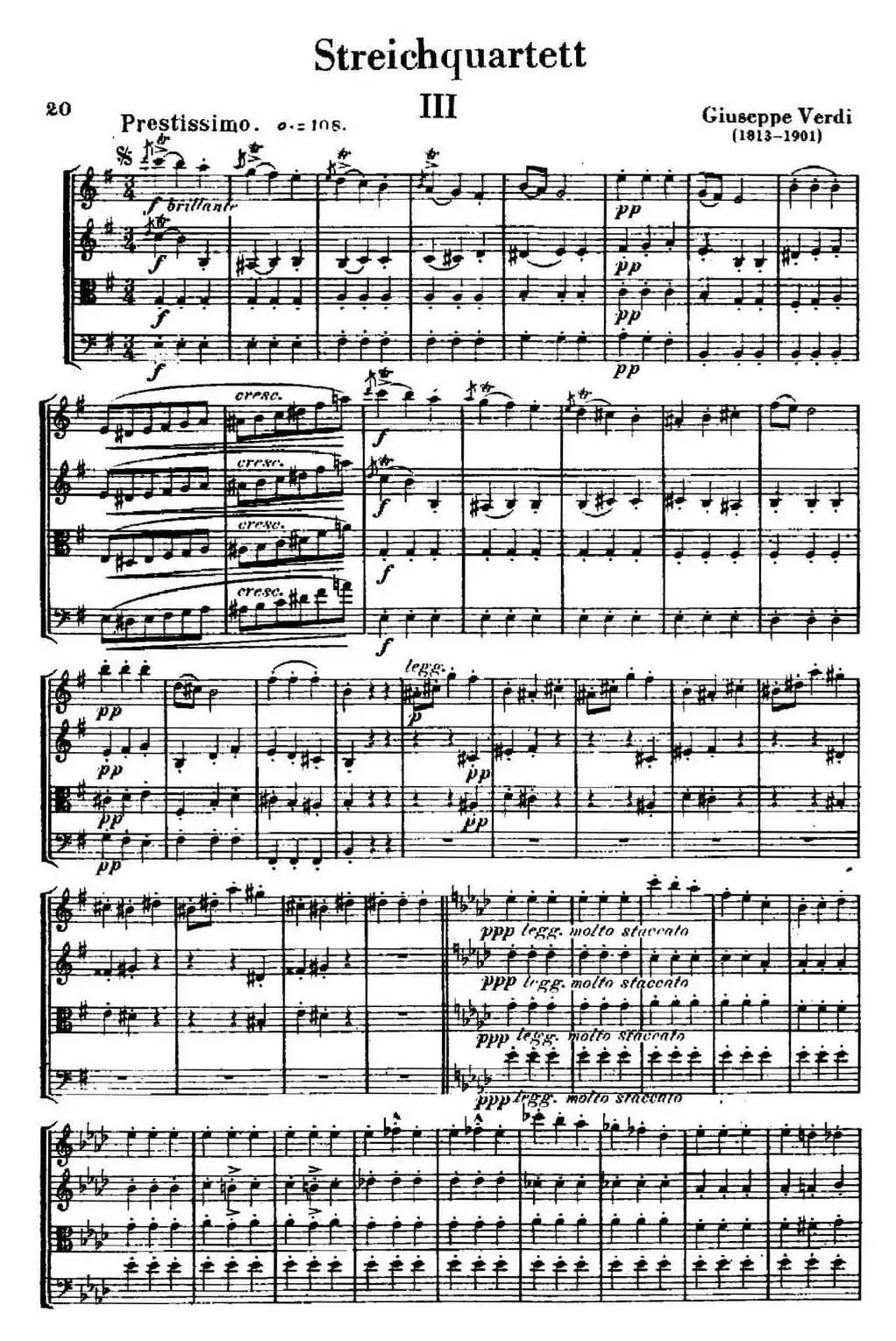 STREICHOUARTETT（E小调弦乐四重奏、III）