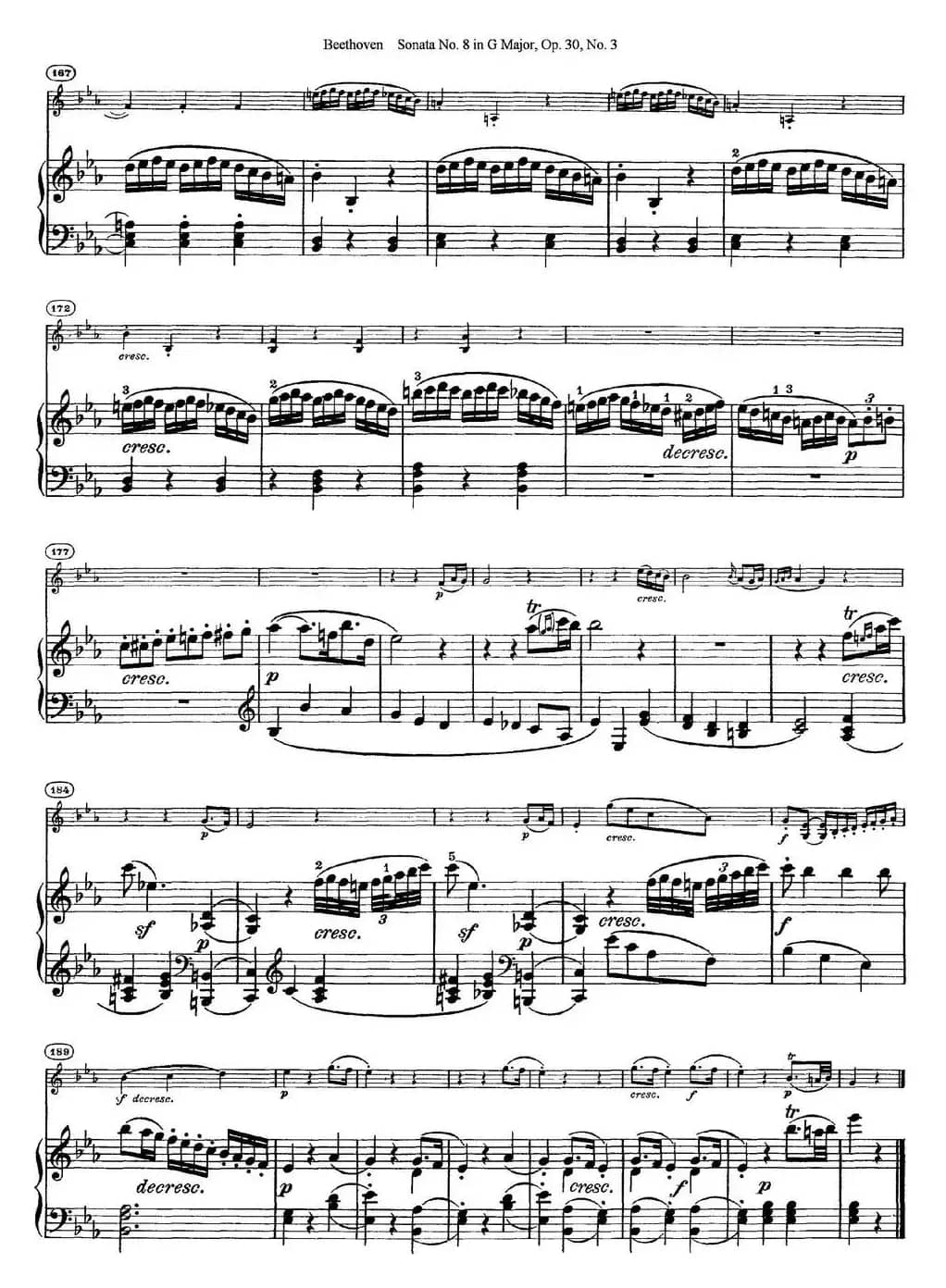 Violin Sonata No.8 in G Major Op.30 No.3（小提琴+钢琴伴奏）