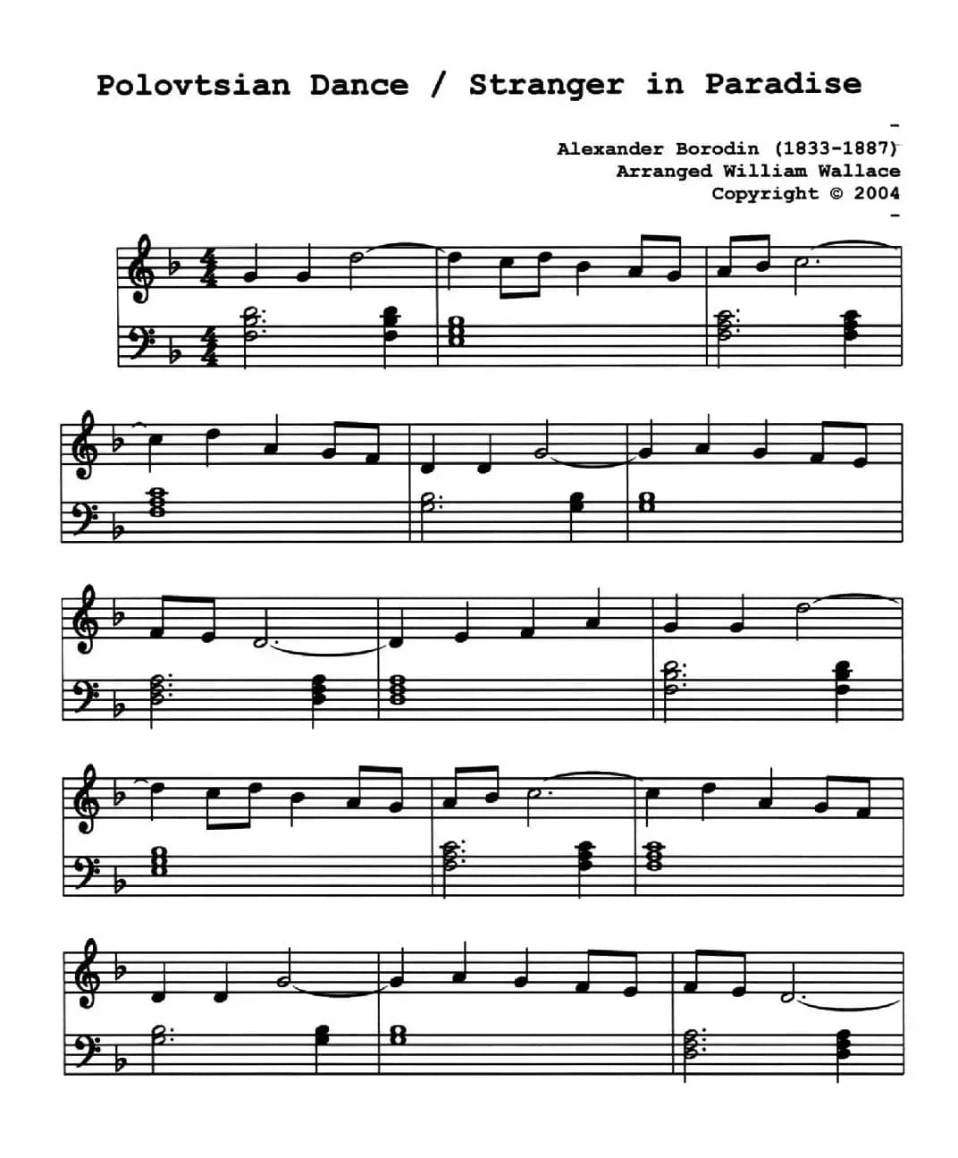 Polovtsian Dance/Stranger in Paradise（天堂里的陌生人）