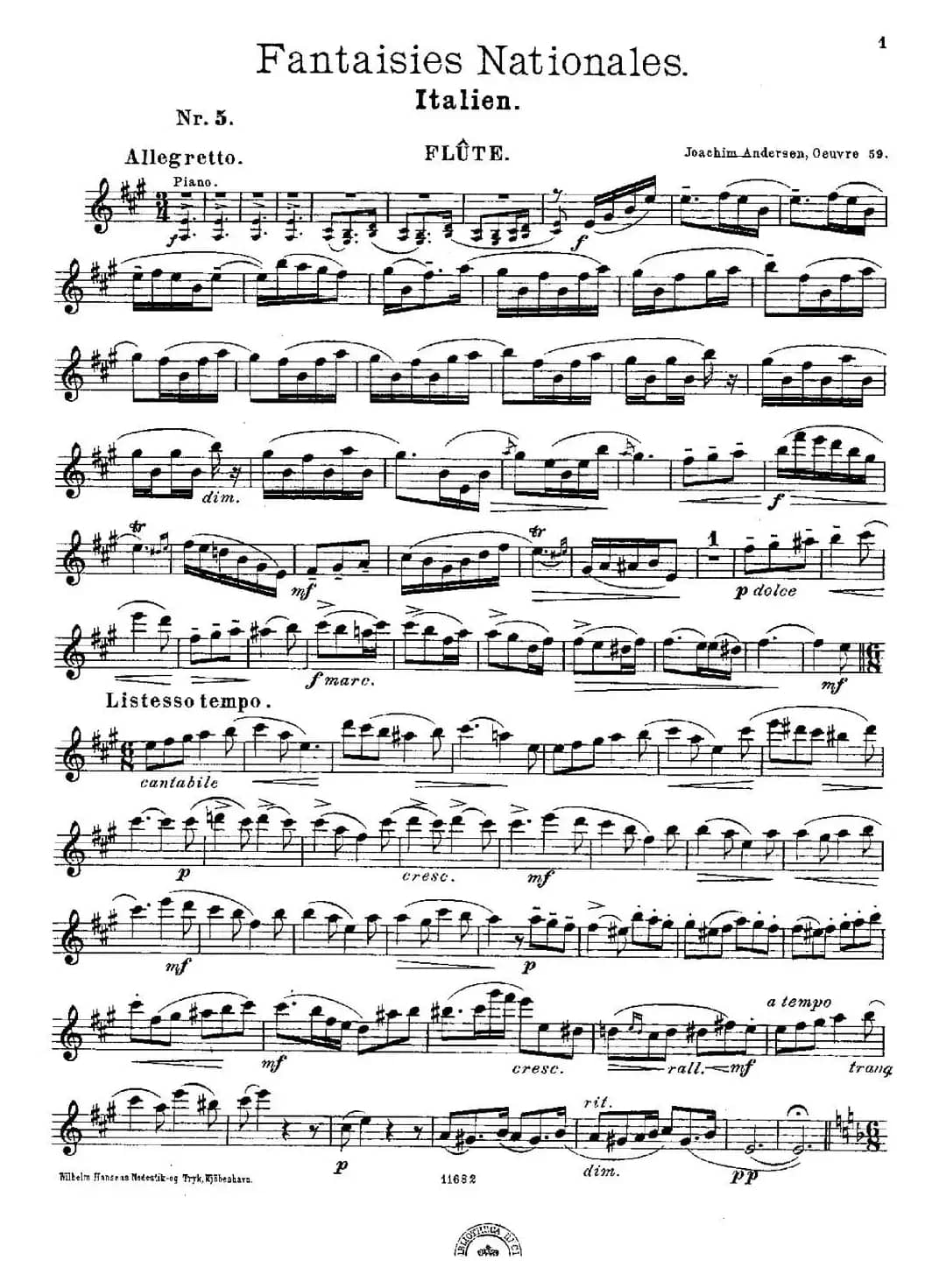 Fantaisies nationales. Italien. （Op.59 No.5）