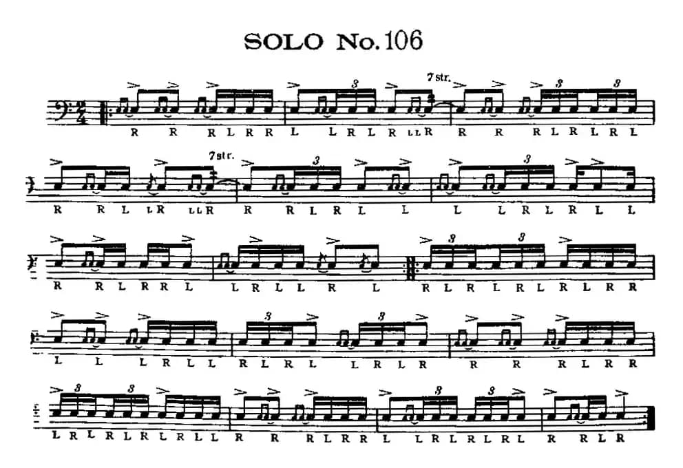 美国军鼓 SOLO No.106-110（爵士鼓谱）