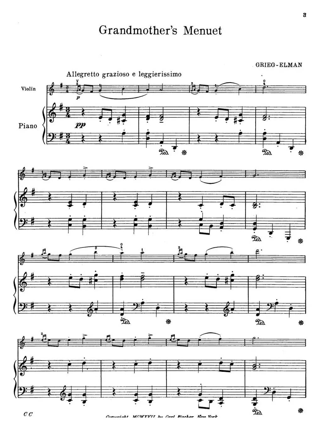 Grandmother's Menuet（小提琴+钢琴伴奏）