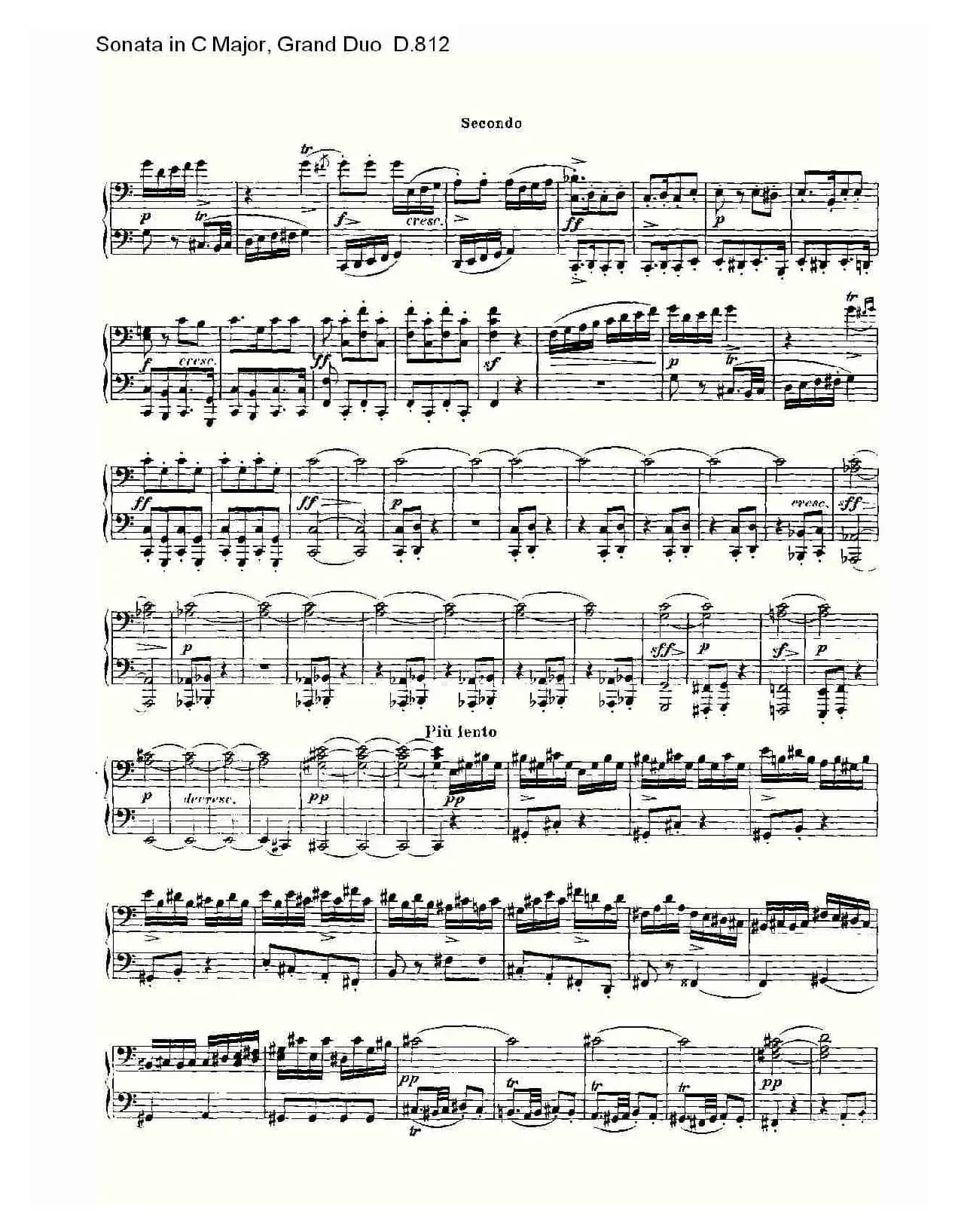 Sonata in C Major, Grand Duo D.812（Ｃ大调奏鸣曲，盛大的二重奏 ）