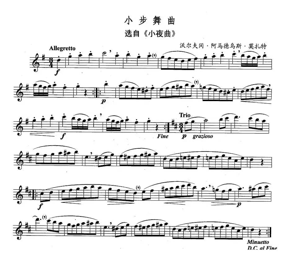 小步舞曲（选自《小夜曲》）（独奏部分）