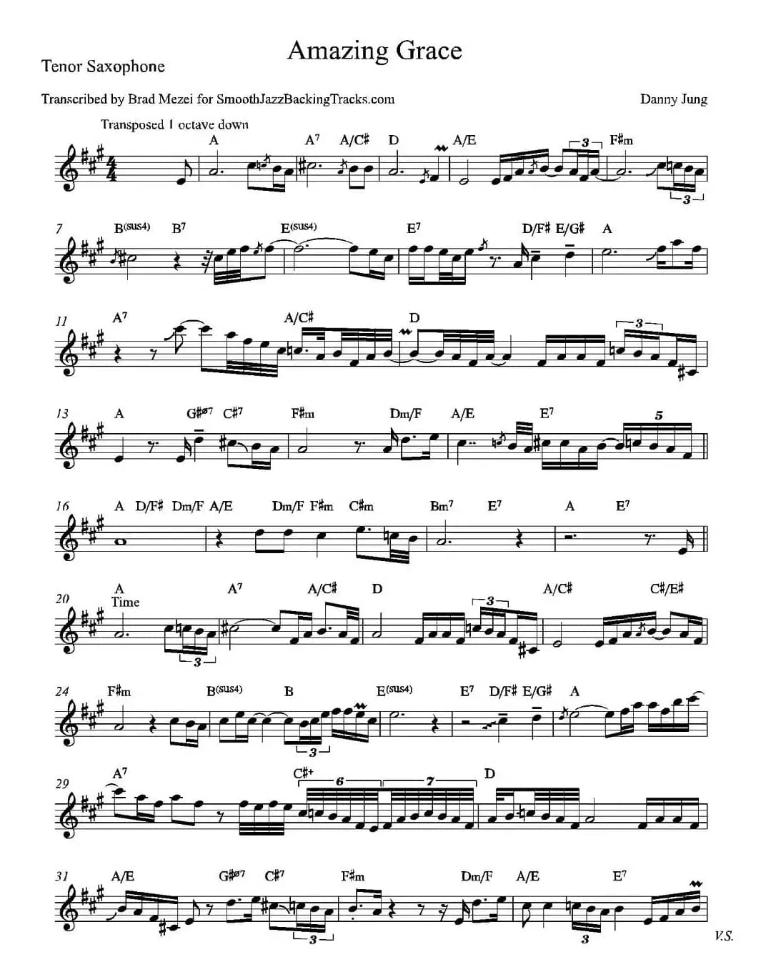 Amazing Grace （次中音萨克斯）