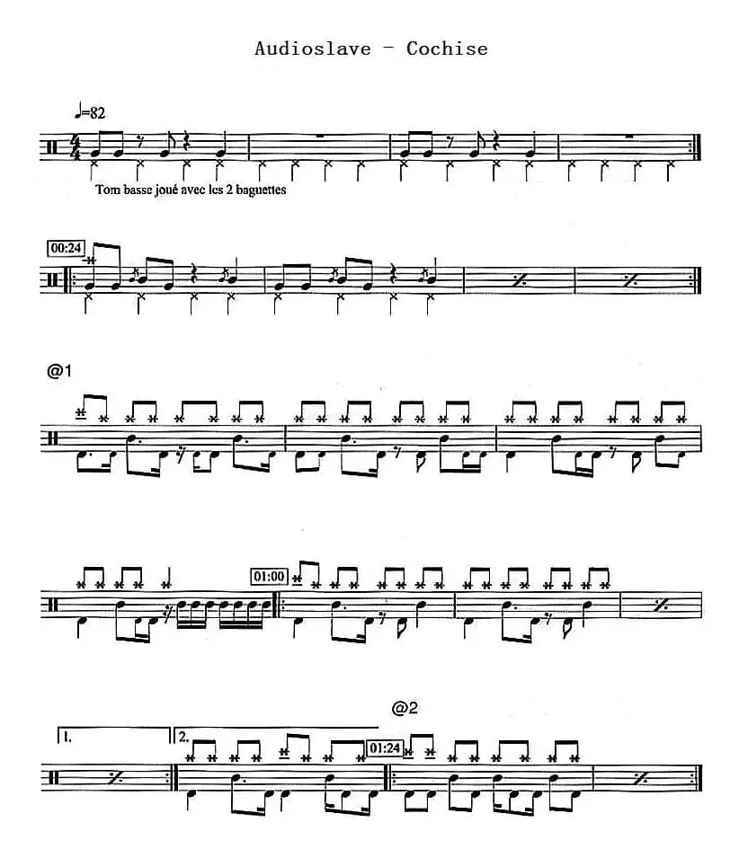 爵士鼓谱：Audioslave - Cochise