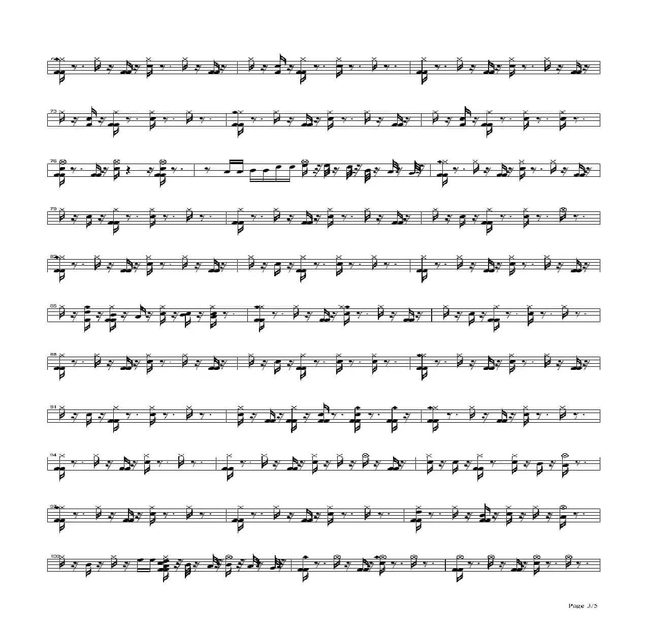 Lydia（架子鼓谱）