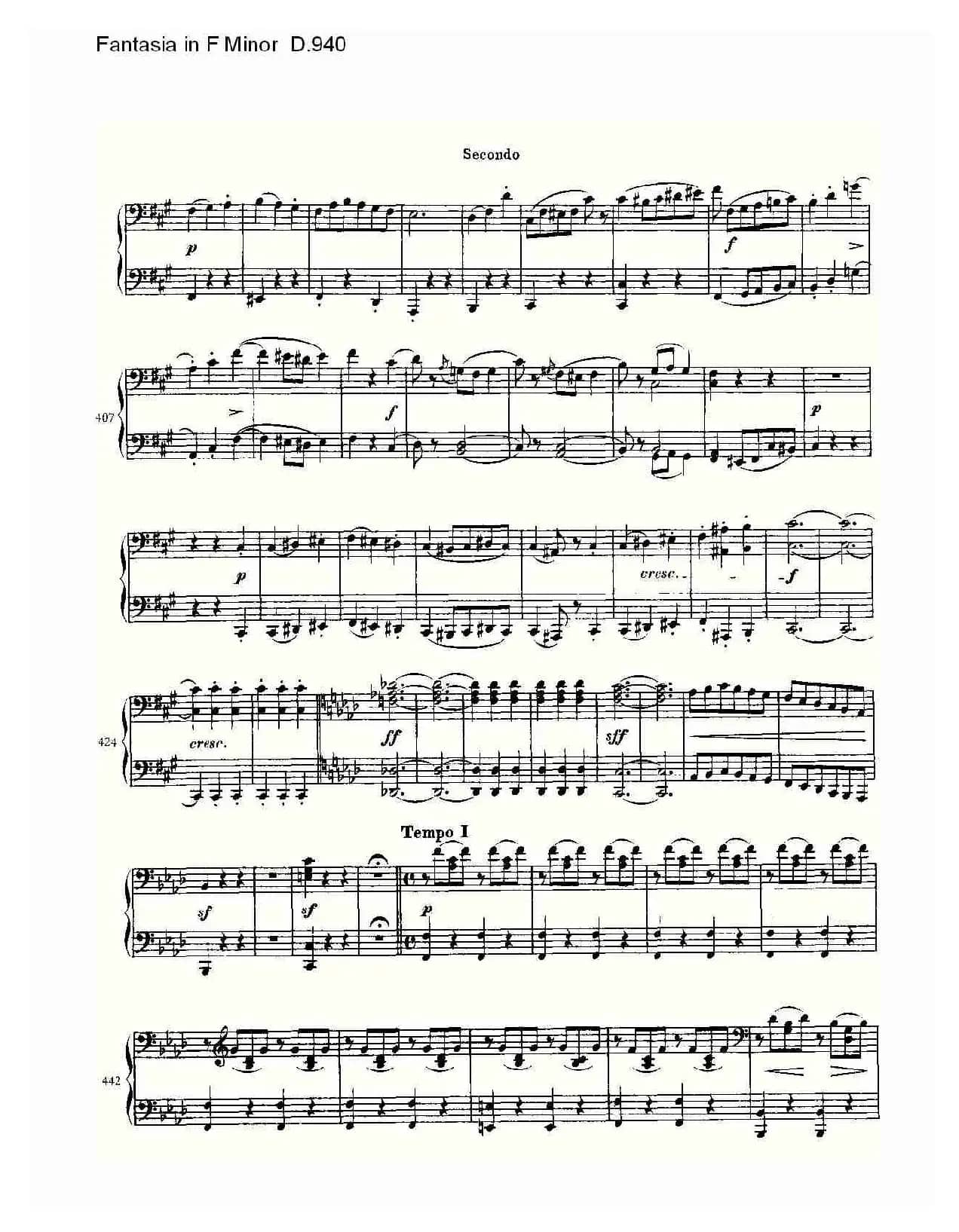 Fantasia in F Minor D.940（F小调幻想曲D.940）