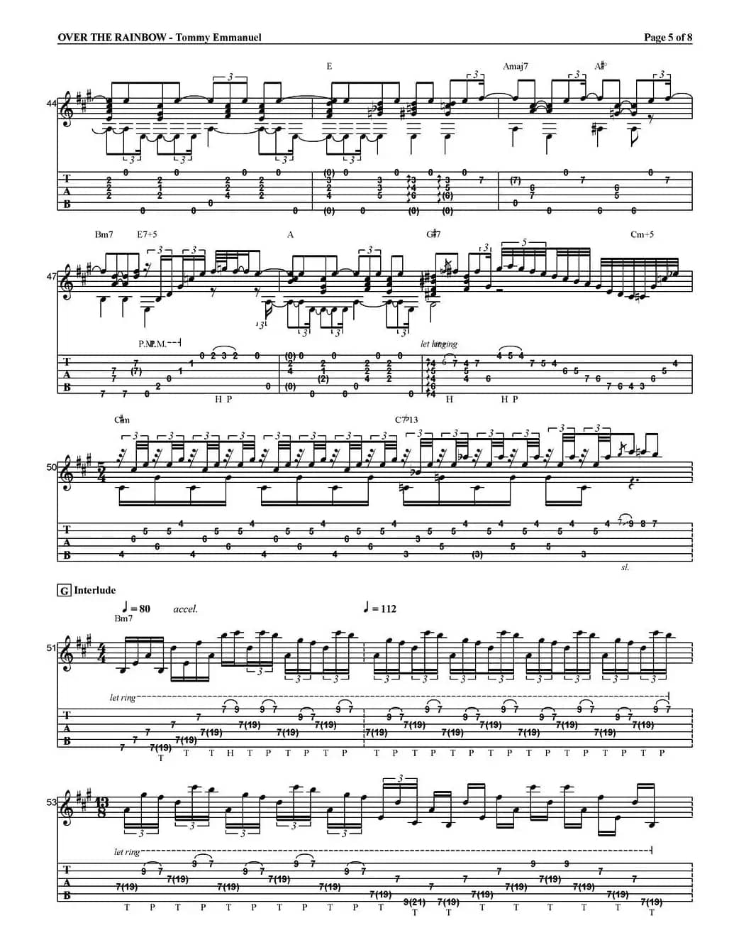 tommy emmanuel：over the rainbow（指弹吉他）