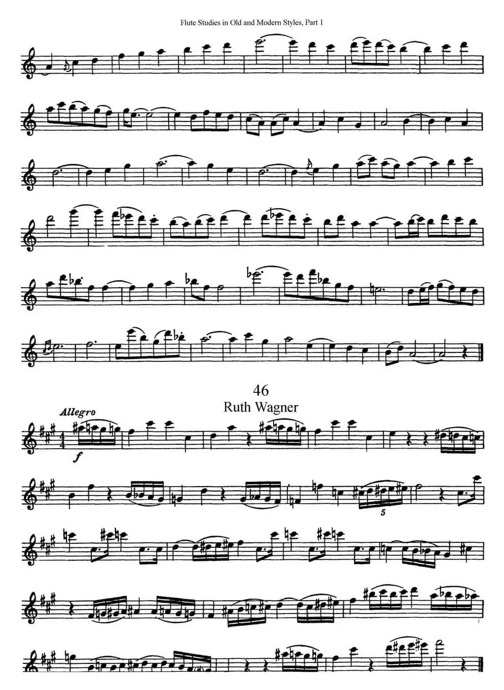 斯勒新老风格长笛练习重奏曲（第一部分）（NO.43-NO.46）