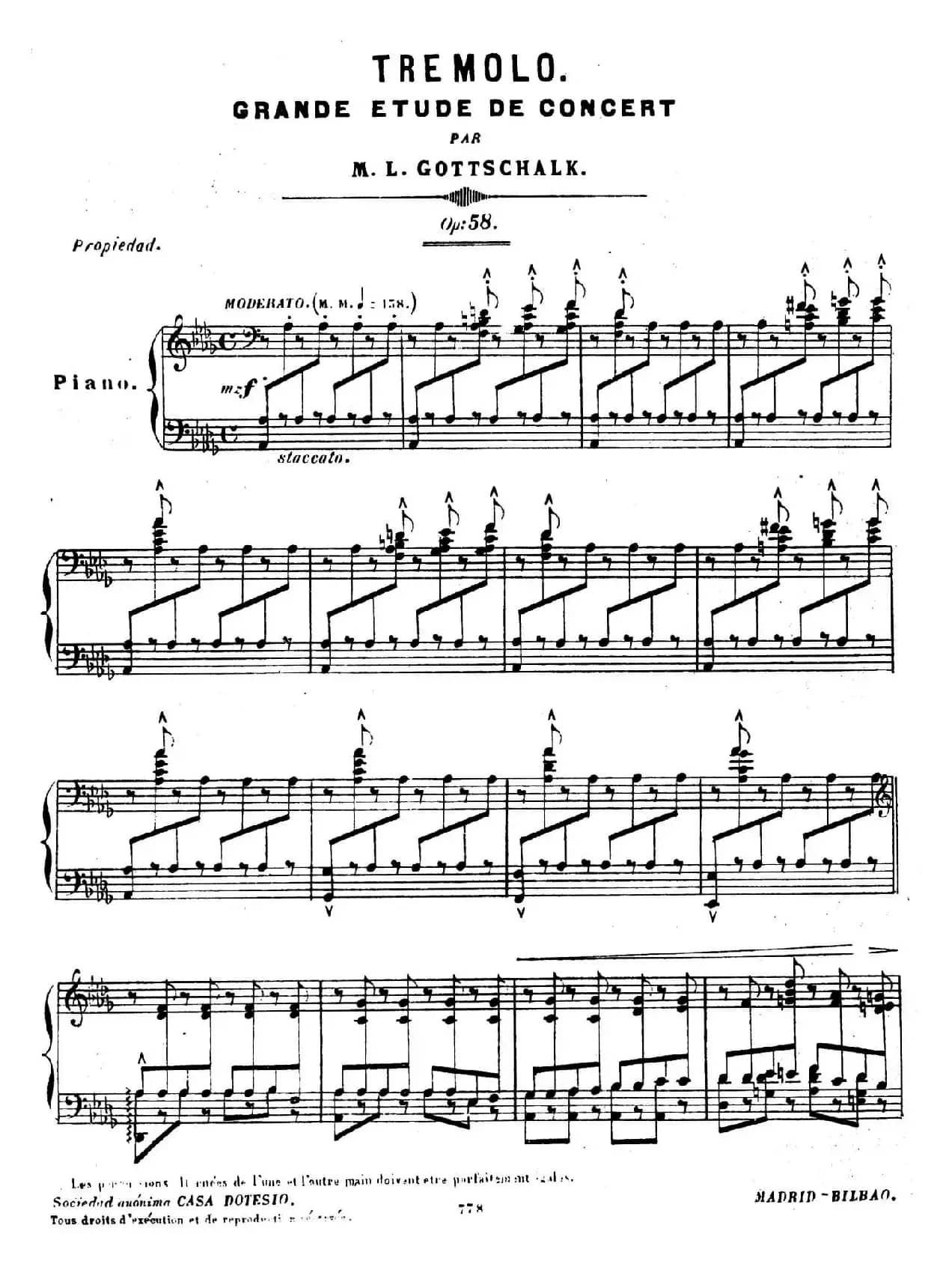 Grande Etude de Concert Tremolo Op.58（音乐会练习曲“震音”）