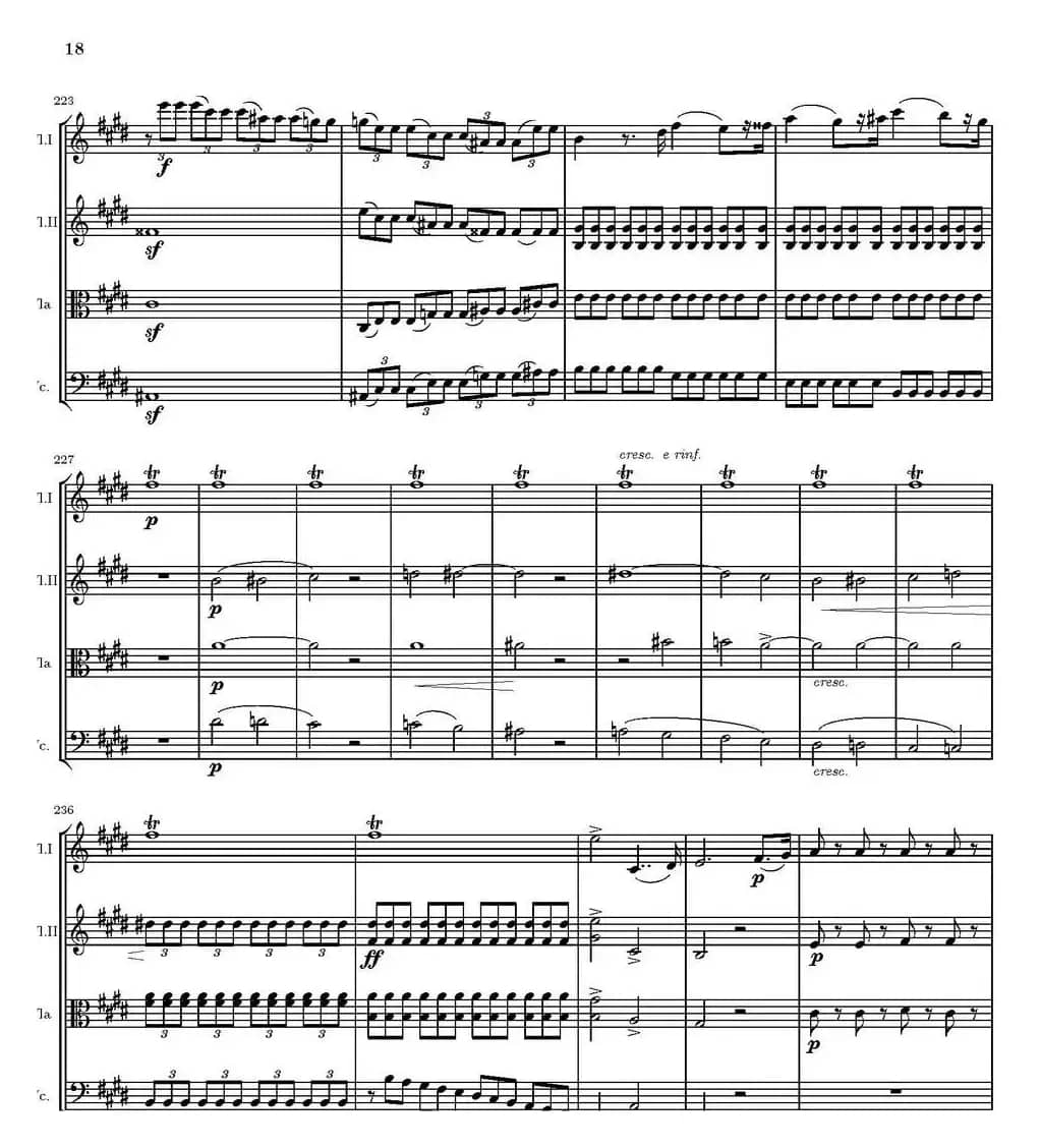 String Quartet nr.18 in E minor（E小调弦乐四重奏、P16-30）