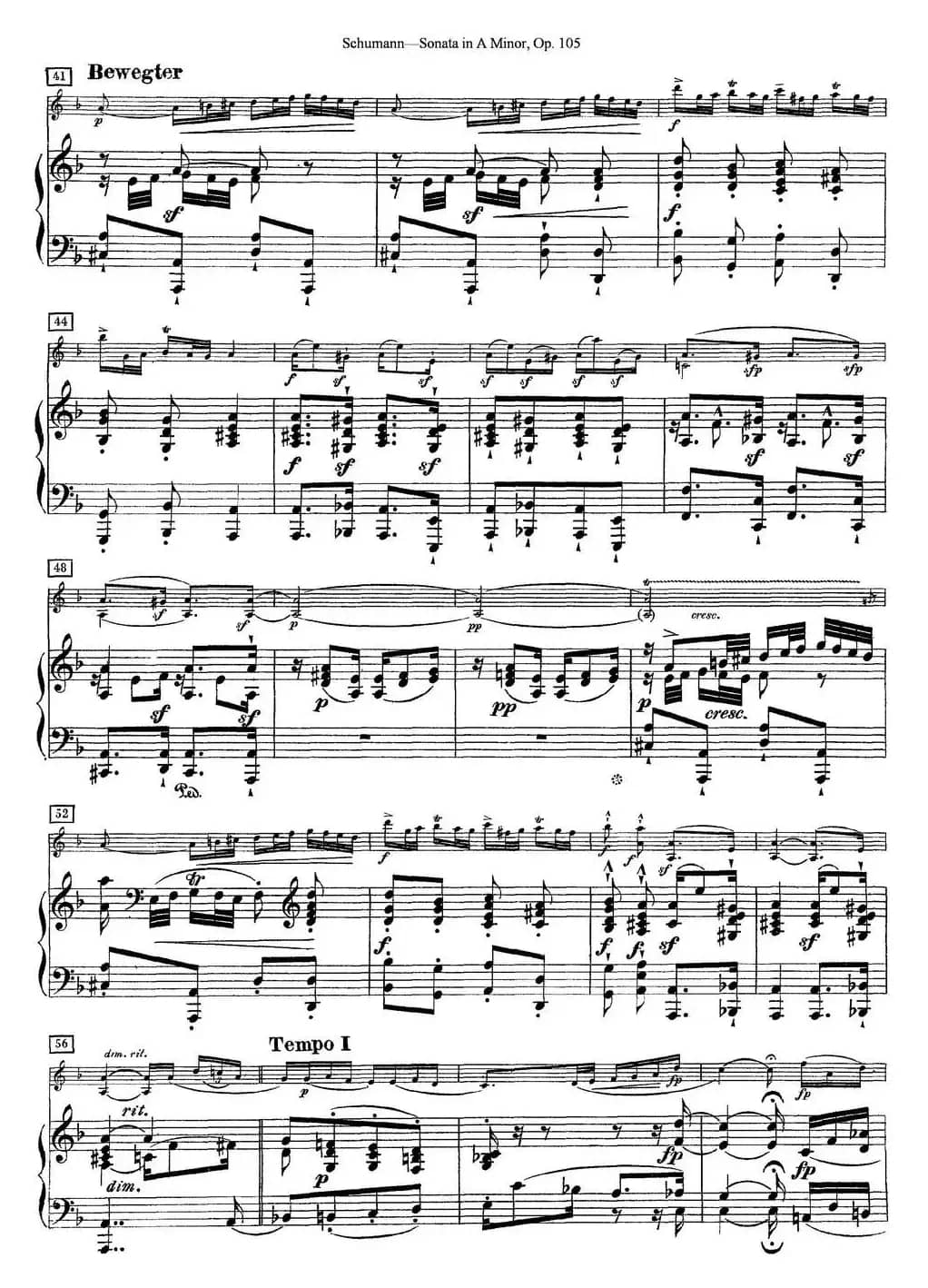 Violin Sonata in A minor Op.105（小提琴+钢琴伴奏）