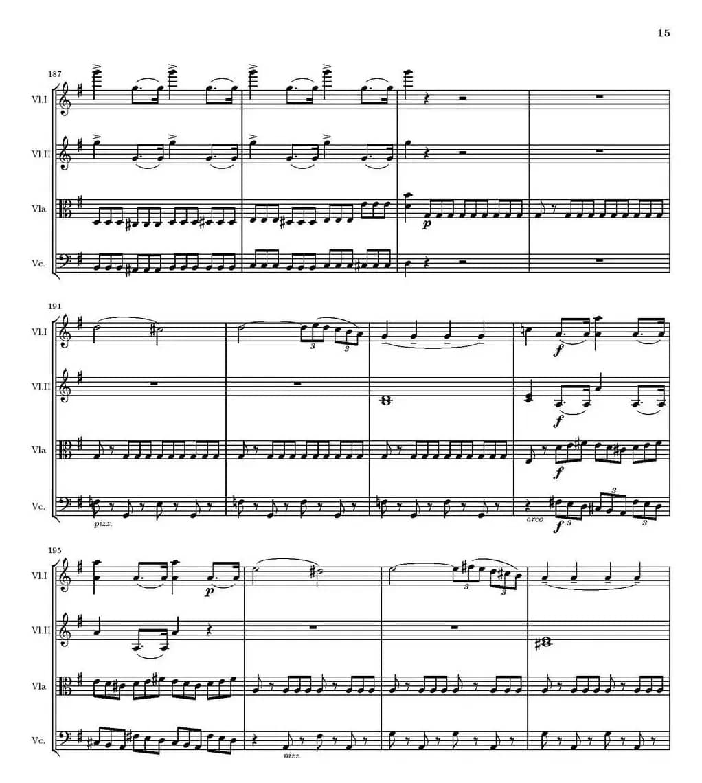 String Quartet nr.18 in E minor（E小调弦乐四重奏、P1-15）