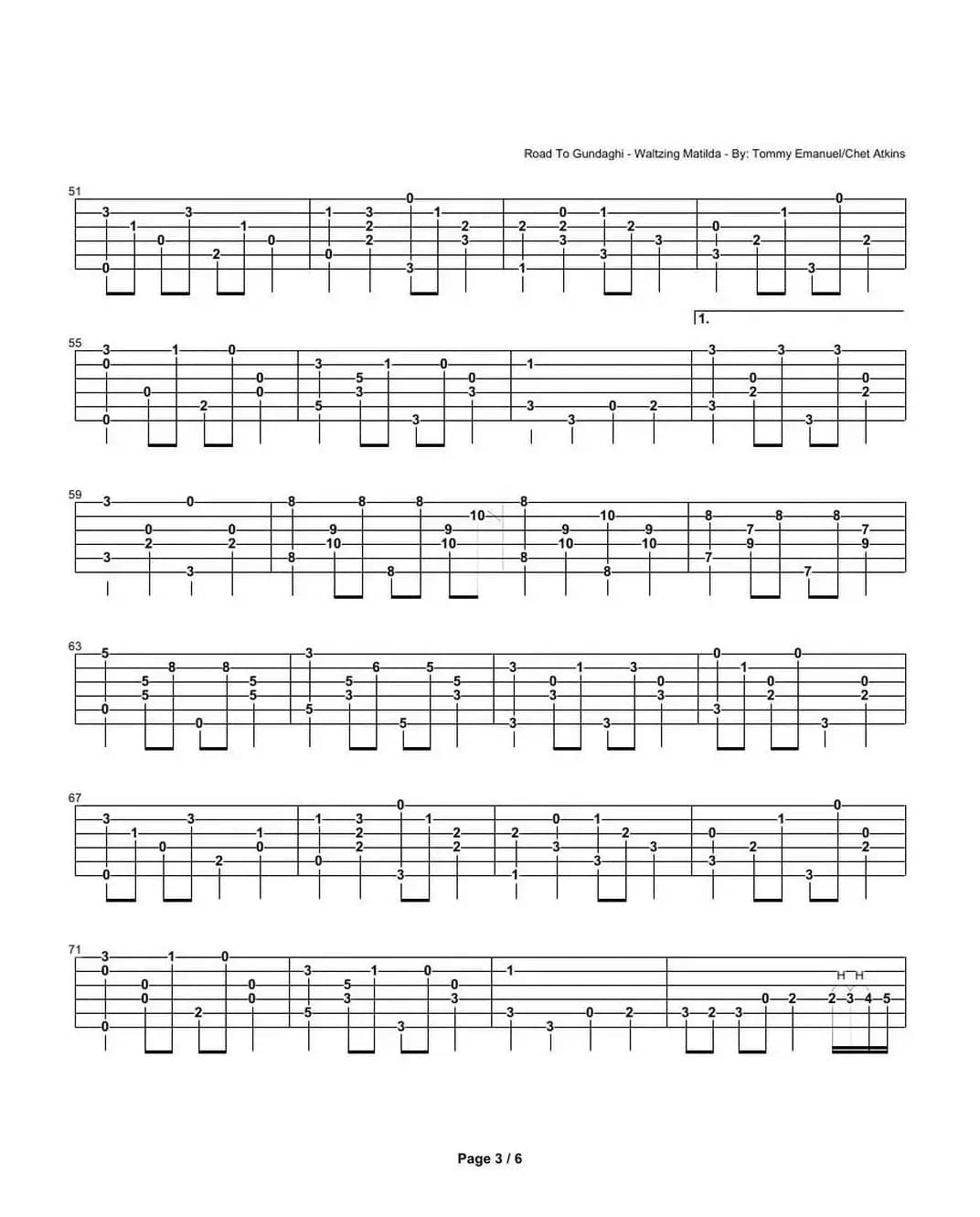 tommy emmanuel： road to gundaghi waltzing matilda（指弹吉它）