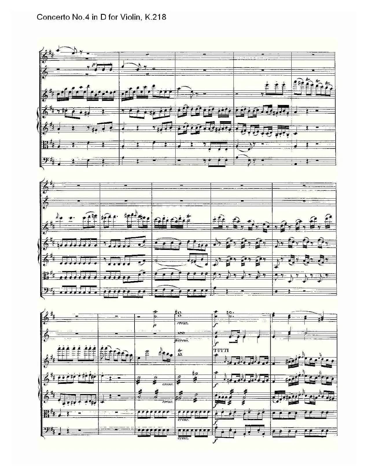 Concerto No.4 in D for Violin, K.218（D调小提琴第四协奏曲，K）