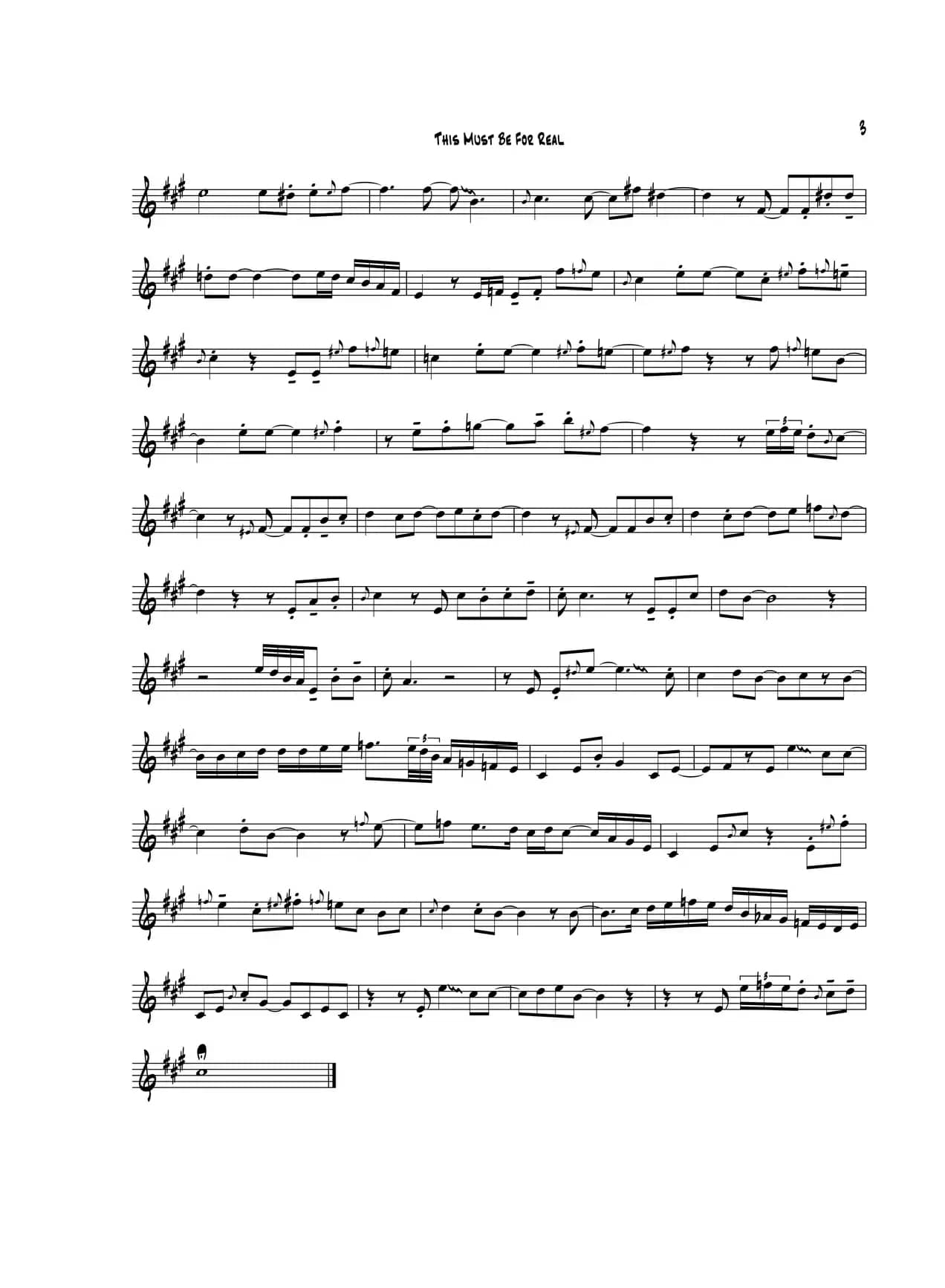 This Must Be Ror Real（中音萨克斯）