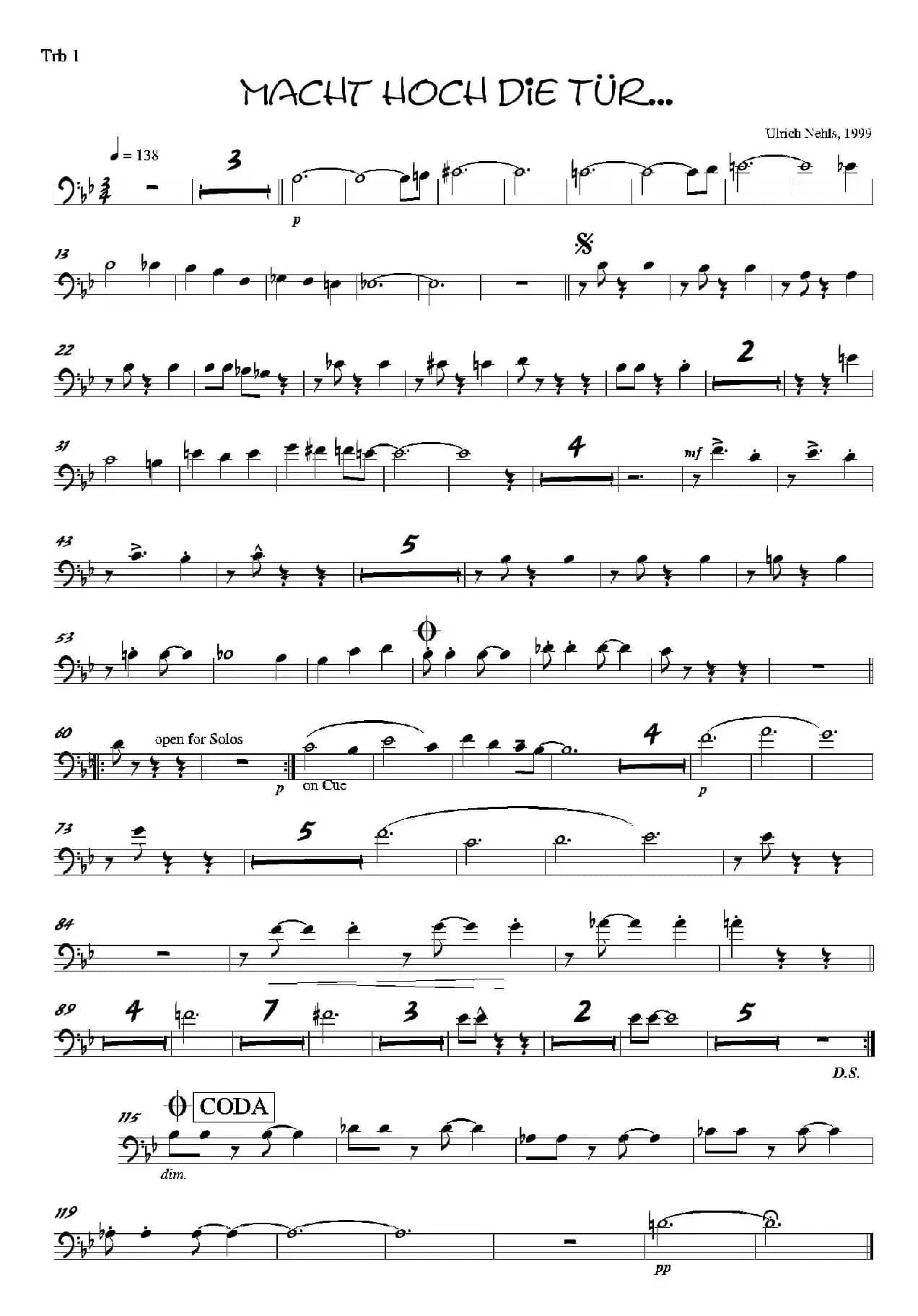 Macht Hoch Die Tru…（第一小号分谱）