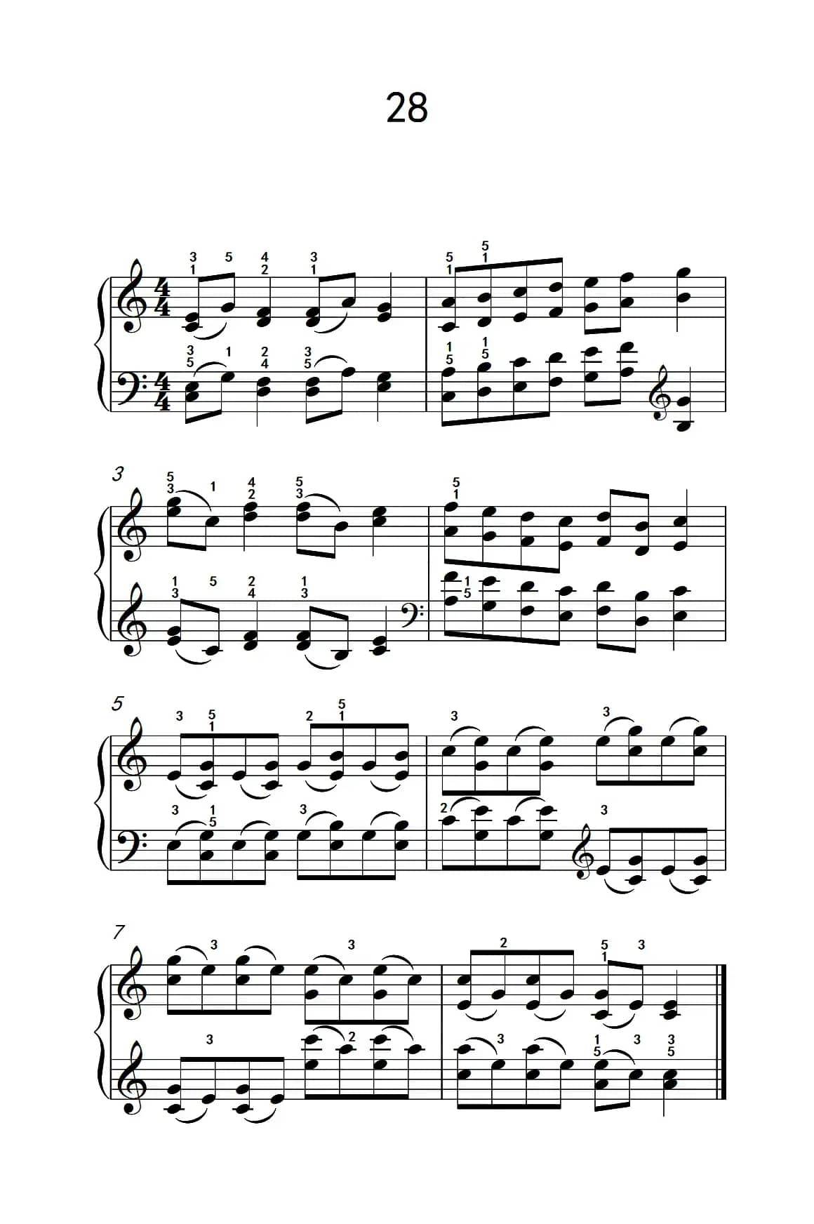 双音练习 28（儿童钢琴手指练习 2）