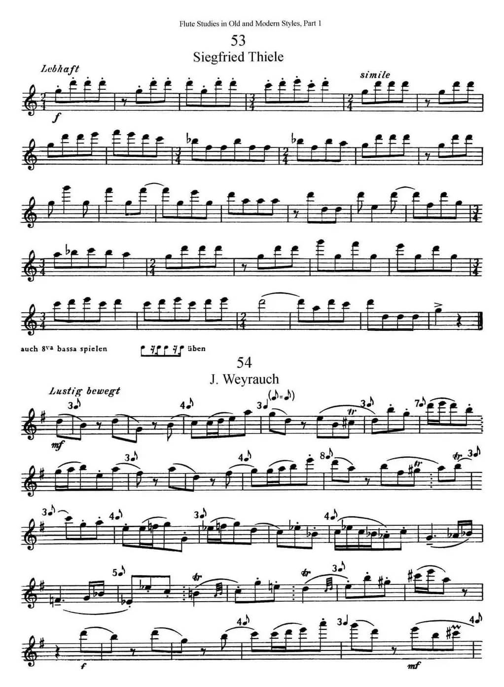 斯勒新老风格长笛练习重奏曲（第一部分）（NO.53-NO.56）