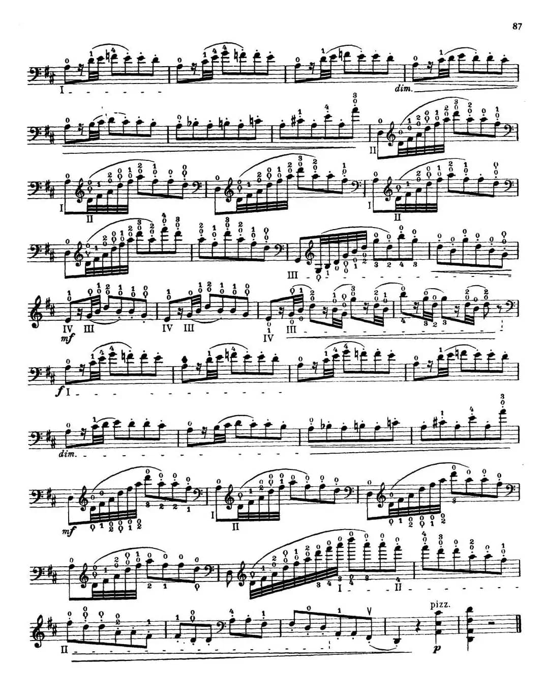 大提琴高级练习曲40首 No.40（泛音练习）