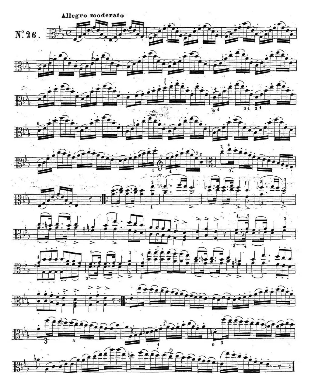 卡瓦利尼《中提琴演奏教程》练习曲