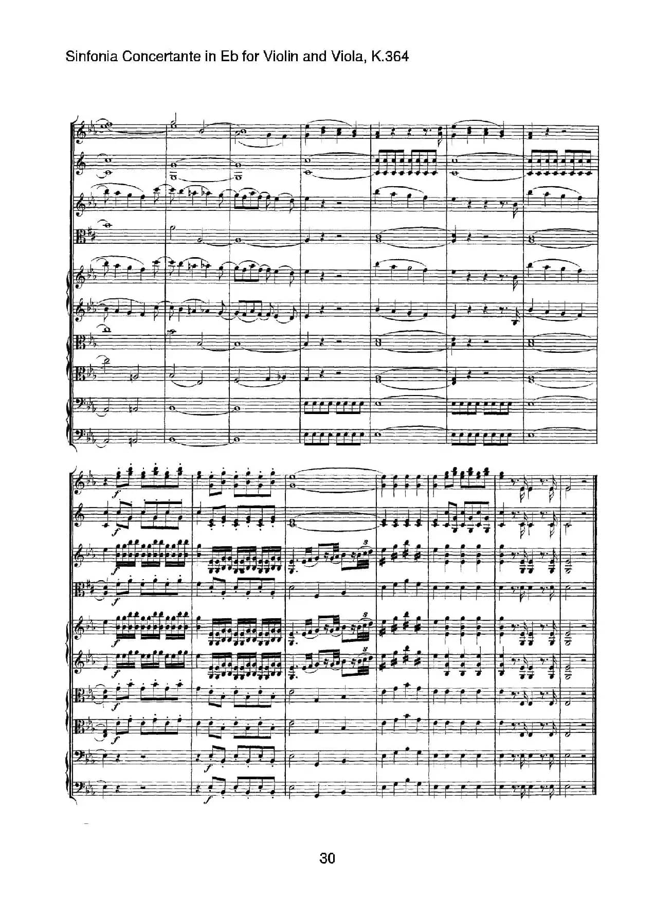 降E大调交响协奏曲（《Sinfonia Concertante in Eb》for Violin and Viola K.364）