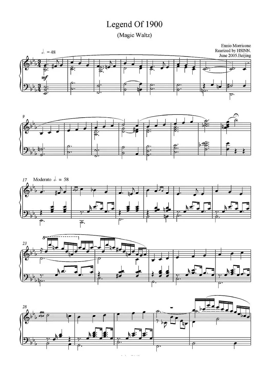 Legend Of 1900（电影《海上钢琴师》选曲）