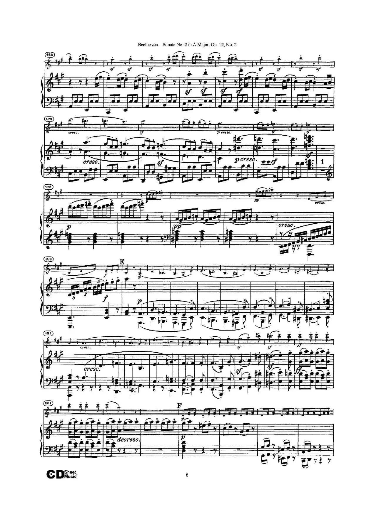 A大调第二小提琴奏鸣曲（Sonata No.2 in A Major Op.12,No.2）（小提琴+钢琴伴奏）