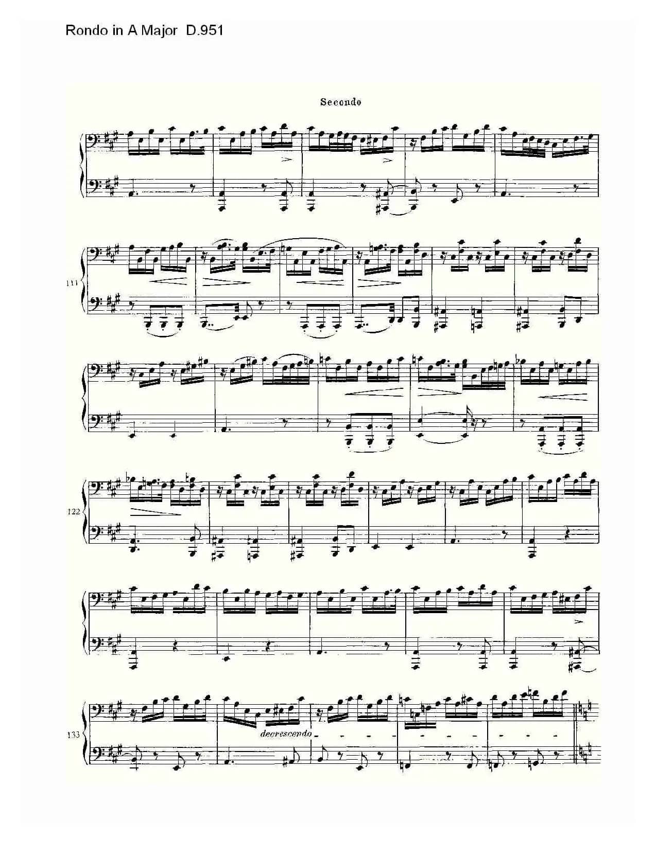 Rondo in A Major D.951（Ａ大调回旋曲D.951）