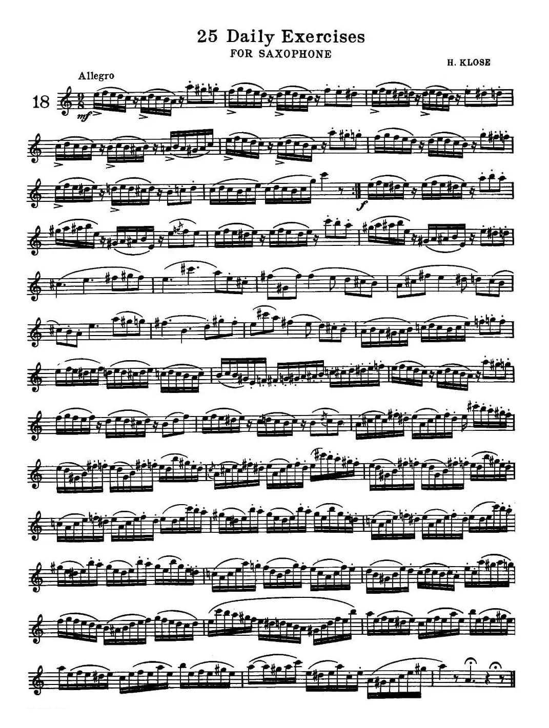 25 Daily Exercices for Saxophone（18—25）