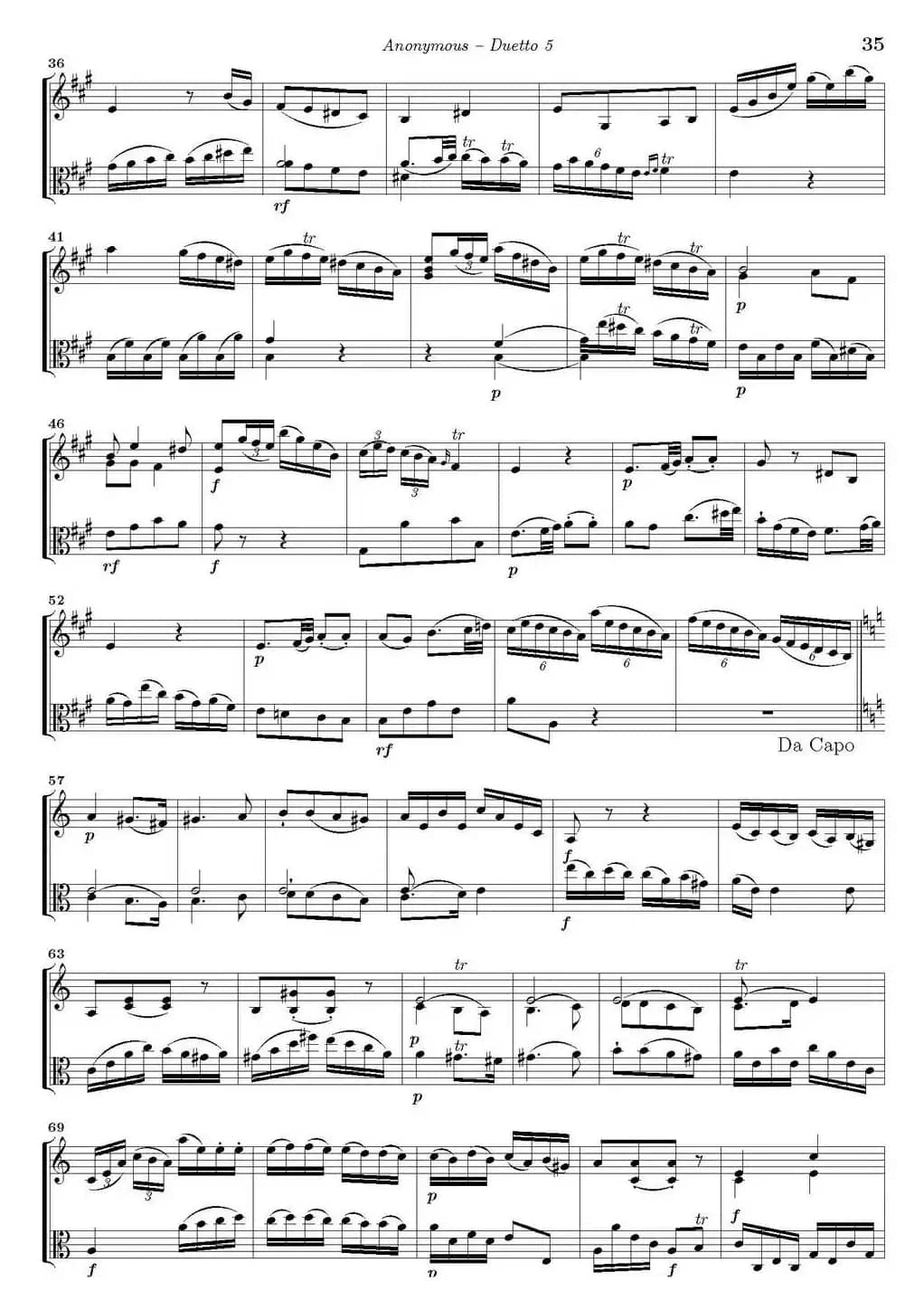 Duetto 5（小提琴+中提琴）