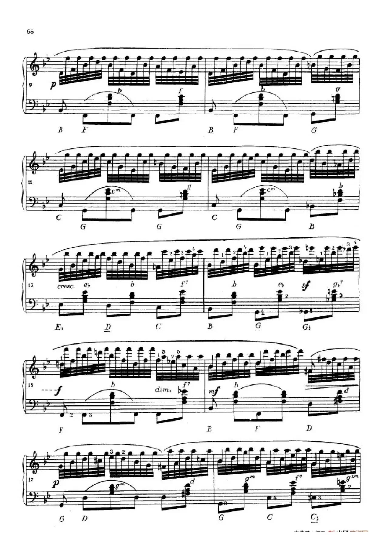 《车尔尼手风琴练习曲集》第Ⅳ册（第13首）