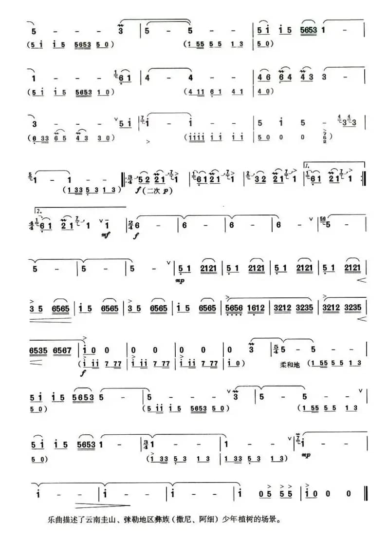 愉快的劳动（巴乌谱）