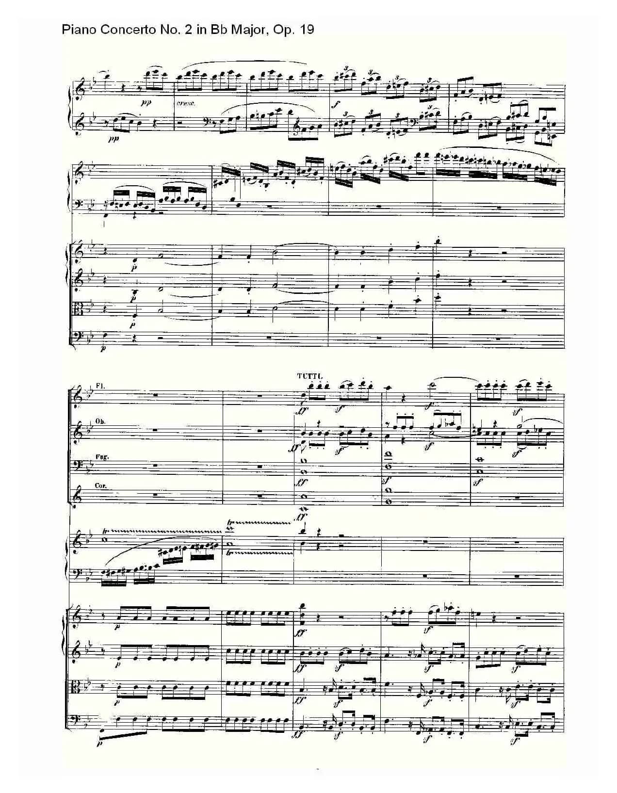 Bb大调钢琴第二协奏曲 Op. 19 第一乐章