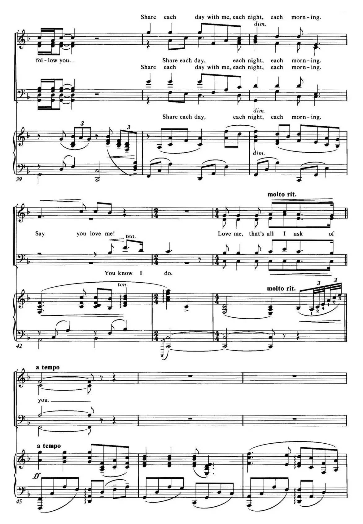 Choral Suite from The Phantom of the Opera（5 ALL I ASK OF YOU、四重奏）