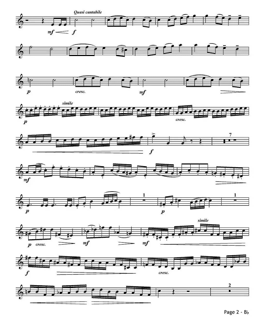 Concert Etude （音乐会练习曲、Bb调）（小号）