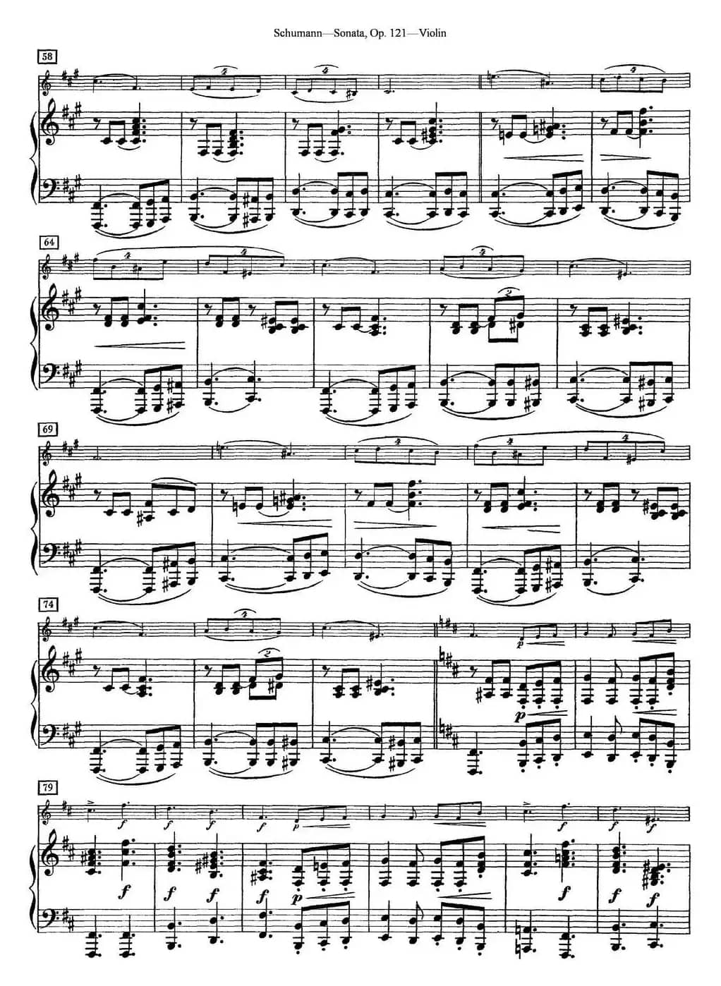 Violin Sonata Op.121（小提琴+钢琴伴奏）