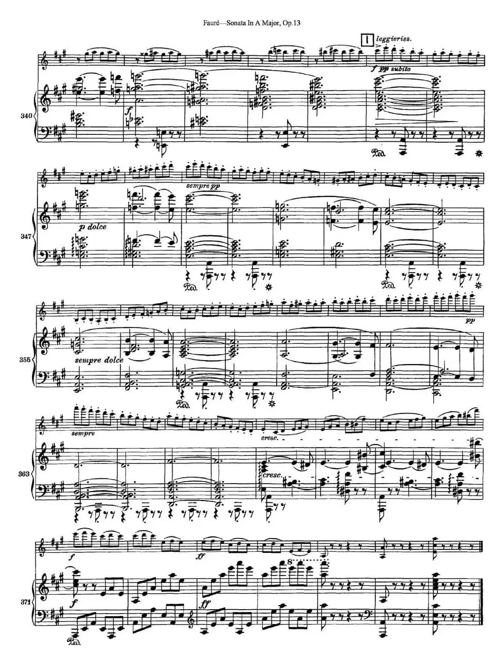 Violin Sonata No.1 Op.13（小提琴+钢琴伴奏）