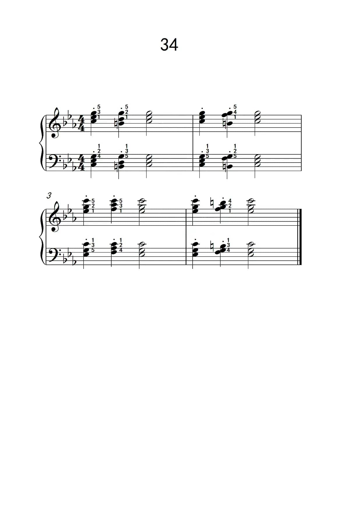 和弦练习 34（儿童钢琴手指练习 2）