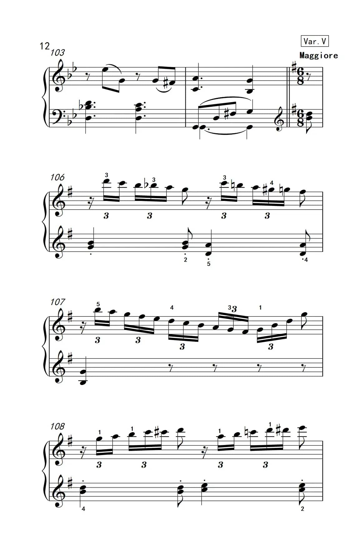 第七级2.G大调变奏曲 贝多芬（中央音乐学院 钢琴（业余）考级教程 7-9级）