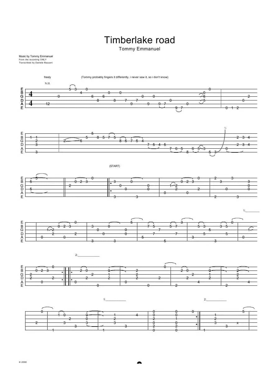 tommy emmanuel：timberlake road（指弹吉它）